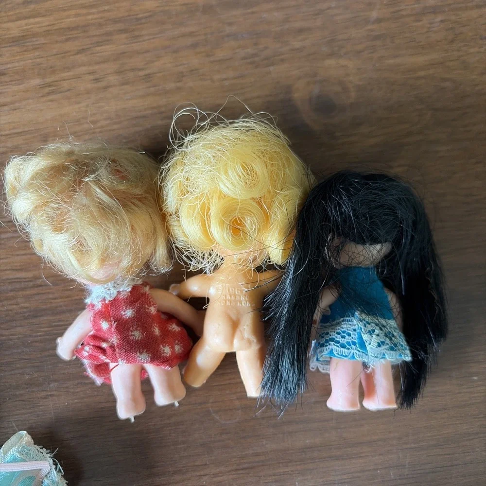 Mattel Liddle Kiddles Kologne Dolls Lot of 3 - Vintage 1960's With Accessories